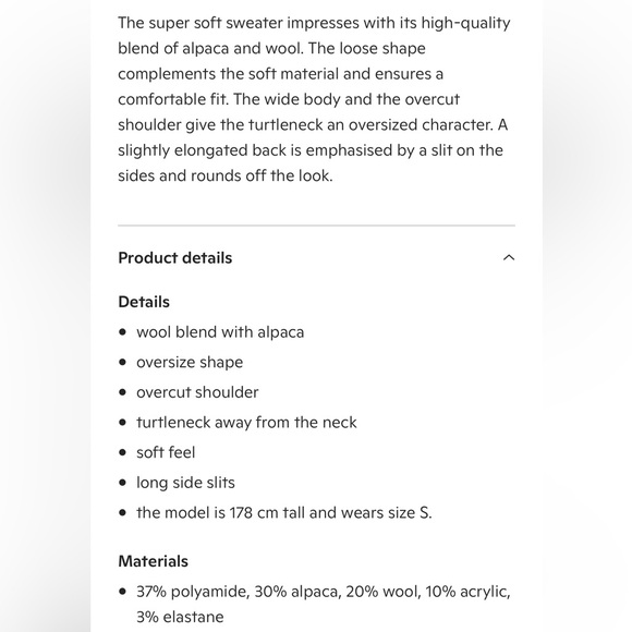 Opus •S• Parja Oatmeal Wool Alpaca Blend Neutral Turtleneck Sweater - Picture 12 of 12